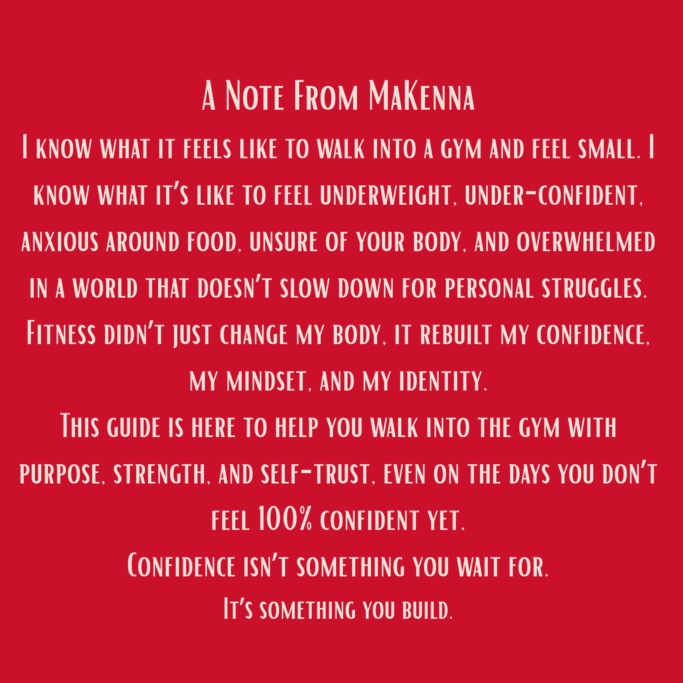A page from the Gym Confidence Guide